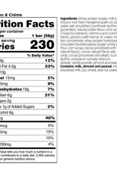 Nutrition facts label for Rule One- baR1 Protein Bar, detailing ingredients and nutritional information.